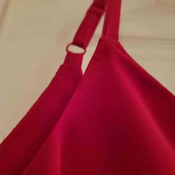 Red Flowy Double-Layer Camisole NWT Plus Size 16 Adjustable V-Neck Tank Chili - Picture 4 of 6